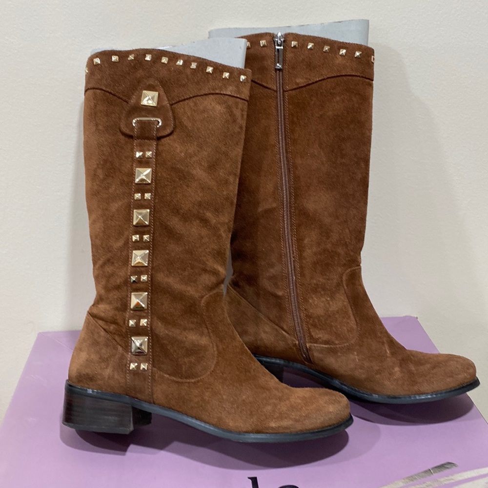 Studded Decor Suede Boots/ Size 39/245